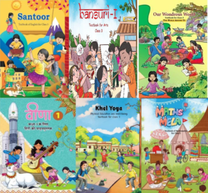 NCERT Class 3 All Subjects Set of 6 Books - Maths Mela + Santoor + Veena + Bansuri + Khel Yoga + Our Wonderous World - New NCERT - Edition 2024