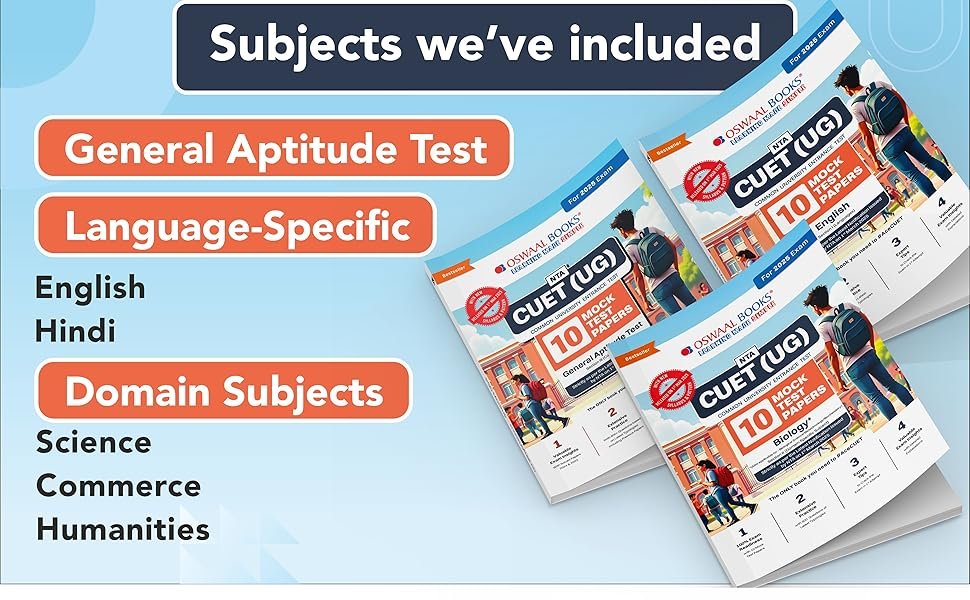 Oswaal CUET (UG) 10 Mock Test Papers For 2025 Exam,CUET (UG) 10 Mock Test Papers For 2025 Exam